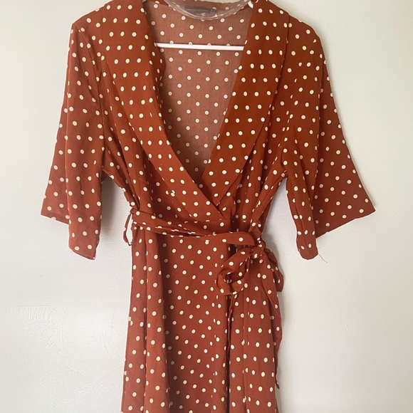 PLT Terracotta polka dot tea dress. Size 8 - Picture 3 of 9